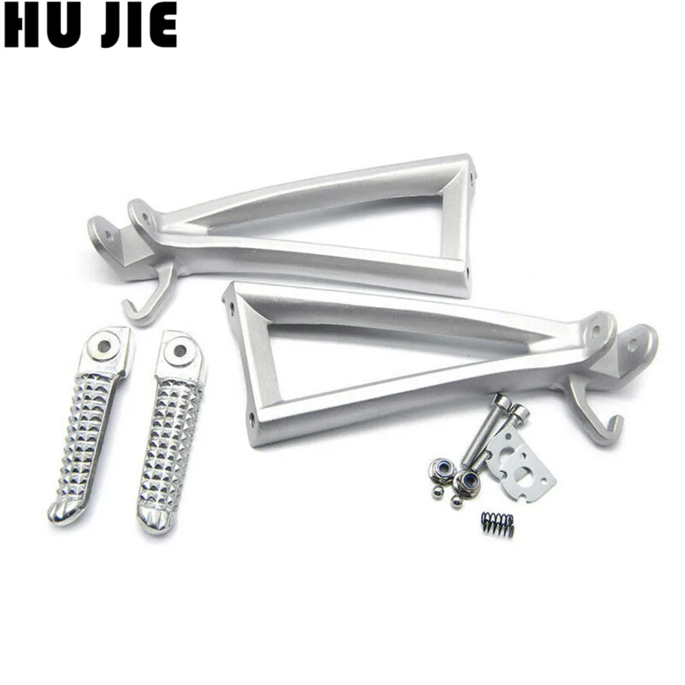 Silver Front Foot Pegs Footrest Bracket For Yamaha YZF R6 2006-2017 2010 09 08