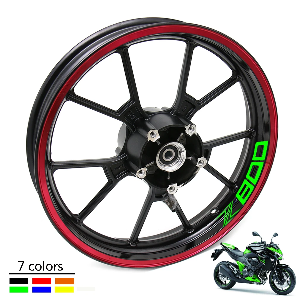 

For Z 800 Motorcycle FIT for kawasaki Z800 z 800 Thick Edge Outer Rim Sticker Stripe Wheel Decals z800 logo
