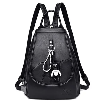 

Genuine Leather Backpack Women Fashion Patchwork Travel Backpacks School Bag New Women's Backpack