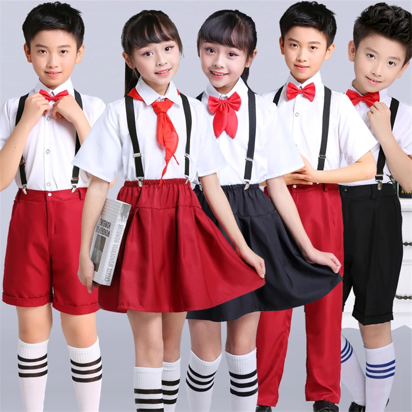 

9Style Japanese Style School Uniforms Girls Skirt Dance Stage Performance Team Chorus Costumes British College Clothing