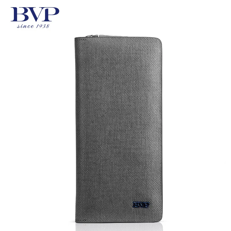 

BVP High-end Men Genuine Leather Zipper Clutch Bag Organizer Purse Checkbook Receipt Holder Business Stone Pattern Handbag S3002
