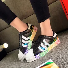 Unisex fashion shoes chaussure Lace up Graffiti women shoes classic white shoes breathable casual Women shoes 2016