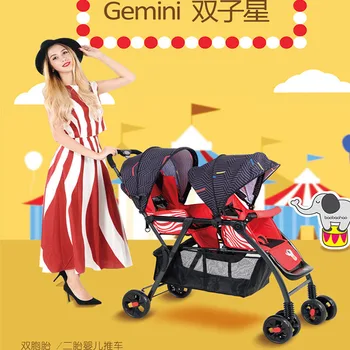 

2020 hot sell 0-3 years old newborn baby twin stroller front and rear seat baby stroller