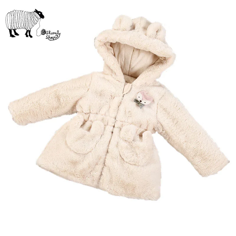 

Newborn Baby Girl Rabbit Ears Faux Fur Hooded Winter Long Sleeve Coat Outerwear Clothes Infant Toddler Tiny Girl Cardigan Jacket