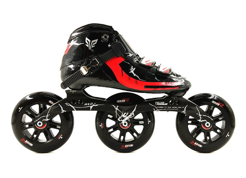 المهنية 3 125 ملليمتر عجلات سباق سرعة مضمنة تزلج الأحذية الأسطوانة المرأة/الرجال التزلج أحذية الكبار جديد الأحذية الرياضية