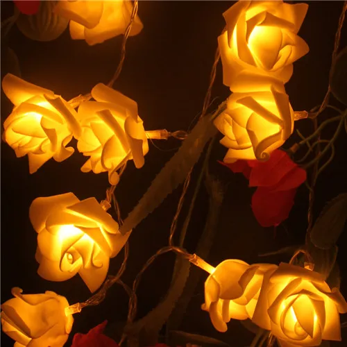 YIYANG 2 м 20LED Свадебные розы влюбленные Дата цветок световые гирлянды AA батарея Рождество фестиваль вечерние декоративные огни Lumiere Rosa - Испускаемый цвет: Цвет: желтый