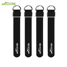 Booms Fishing RB1 Lure Rod Belt Straps or Rods Holder Ties with Security Wrap Carp Sort out Packing containers Equipment Black