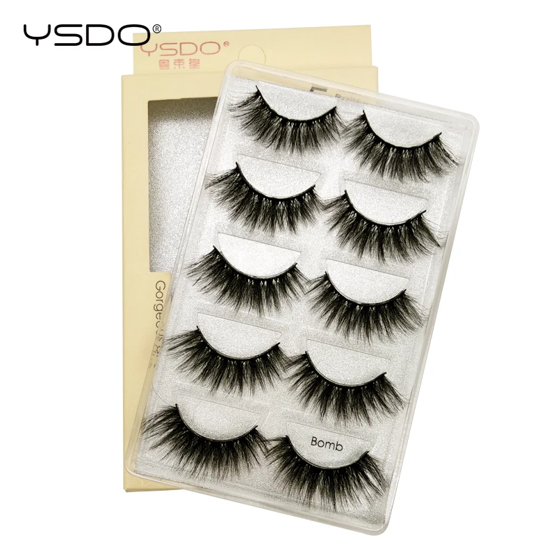 

YSDO 5 Pairs Mink False EyeLashes Natural Hair Lashes 3D Mink Dramatic EyeLashes Long Volume Fluffy Cilios eye MakeupFaux Lash