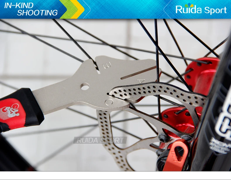 BIKEHAND YC-165 MTB велосипеда дисковый тормоз ротора сплющивающий инструмент Велосипедный тормозной диск регулятор велосипедный диск лоток коррекции инструмента цикл инструмент для ремонта