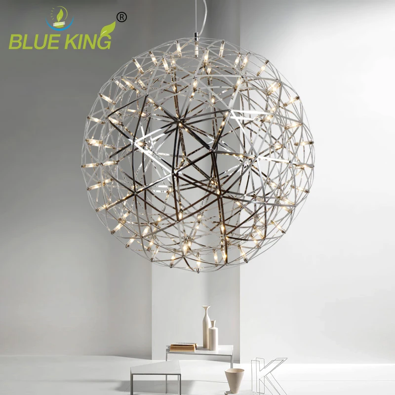

Modern Art LED Firework Ball Pendant Lights stainless steel spark home deco lighting 110-240V with LED bulbs