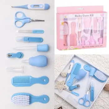 

2018 New 10pcs Baby Newborn Health Care Set Nail Hair Brush Thermometer Grooming Kit