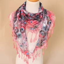 Кружевной треугольный шарф модный ажурный женский треугольный шарф роскошный женский шарф с вышивкой