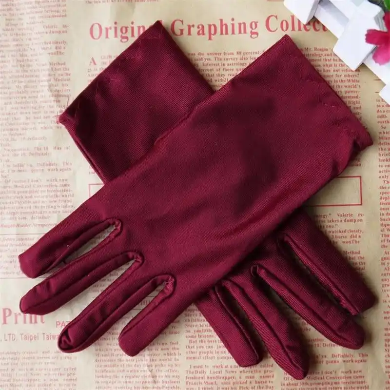 stretch satin gloves