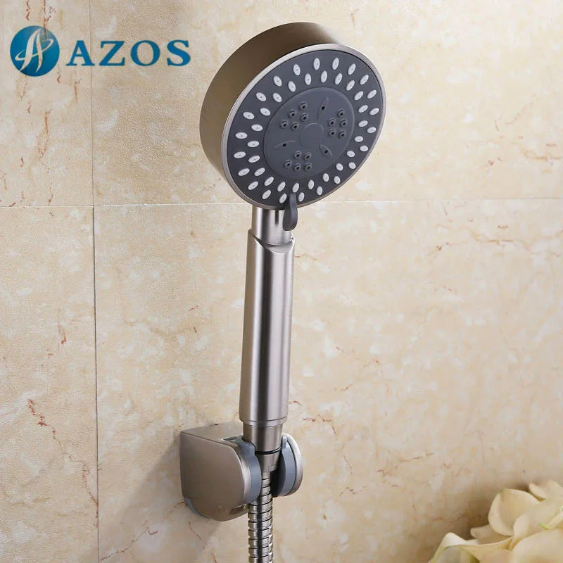 

Bathroom Three Function Handheld Shower Head with Hose and Bracket, Brushed Nickel Color LYTZ038