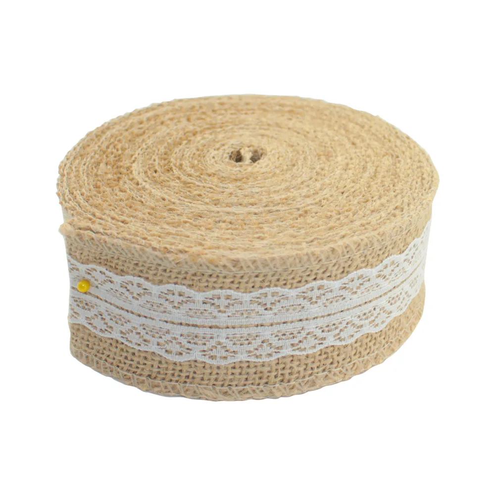 

10 Meter Party Supplies Wedding Burlap Ribbon Natural Jute Roll Party Cake Decoration Christmas Tree Decorations New BITFLY