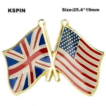 

UK and USA Metal Badge Lapel Pins Brooch Jewelry Rozet in Badges Pin