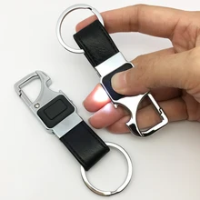 ANTINIYA авто светодиодный кожаный брелок металлический ключ для авто кольцо многофункциональный инструмент открывалка для бутылок Стилизация брелка для подарков и украшения