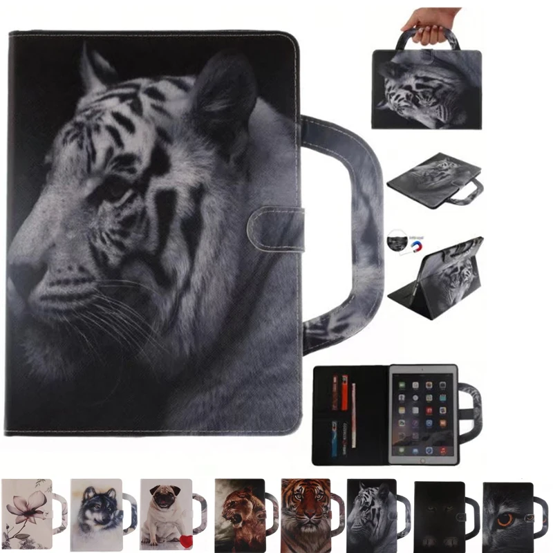 

Luxury kids Handbag Leather Case for Apple ipad 6 ipadAir2 animal Fashion Wallet Stand Smart Cover Bags for Apple iPad Air2
