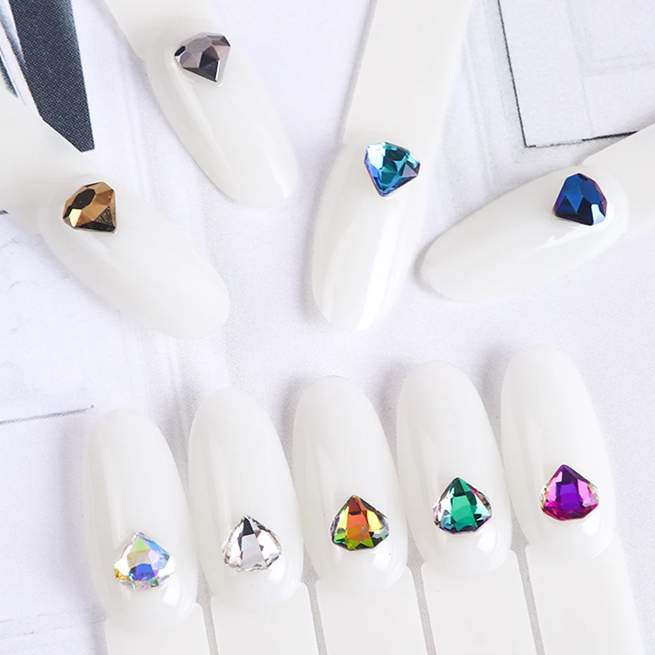 10pcs Crystal AB Flatback Diamond 6mm Nail Rhinestones 3D Strass Nail Art Glitter Gems Stones Charm Jewelry Manicure Decor LA (4)