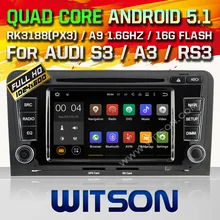 WITSON Quad Core Android 5.1 CAR RADIO for AUDI A3 S3 RS3 2003-2012 GPS SAT NAVI+CAPACTIVE SCREEN+DVR/WIFI/3G+DSP+RDS+16GB flash