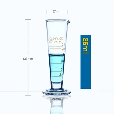 6 шт./компл. химия коническая Мензурка Градуированный конический мерный цилиндр боросиликатного стекла лабораторные поставки
