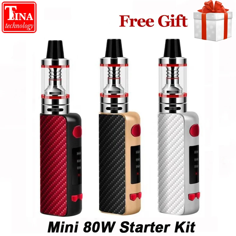 NEW MINI 80W Starter Kit Electronic Cigarette Vapor Smoke Pen Hookah 510 Metal Body 2.5ml Atomizer e cigarette Vape NEW MINI 80W Starter Kit Electronic Cigarette Vapor Smoke Pen Hookah 510 Metal Body 2.5ml Atomizer e cigarette Vape
