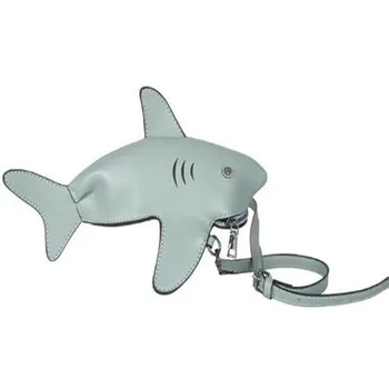 

Fun Personality Cute Shark Design PU Leather Casual Shoulder Bag Tote Crossbody Mini Messenger Bag Handbag Clutch Bag Purse Flap