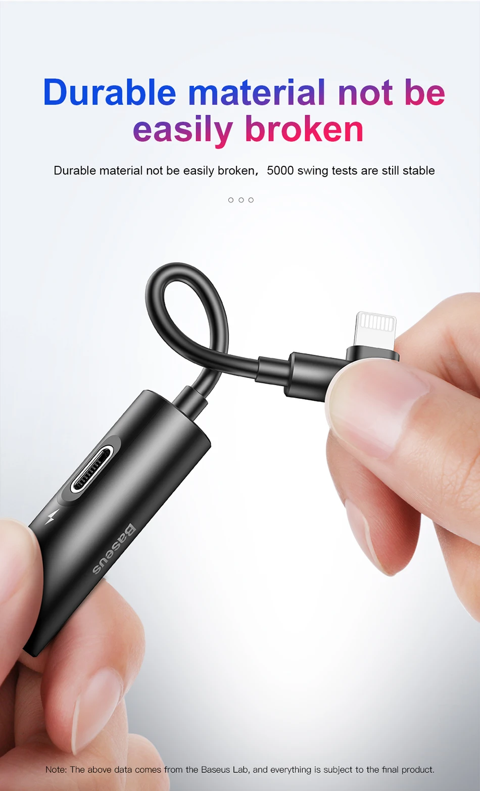 Аудиокабель Baseus для iPhone XS Max XR, кабель-сплиттер для наушников Lightning-3,5 мм, Aux разъем для наушников, музыкальный адаптер для iOS