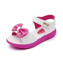 2018 Новый Обувь для девочек летние Обувь платье принцессы для девочек галстук-бабочка пляжные сандалии Обувь для девочек летние Обувь дети