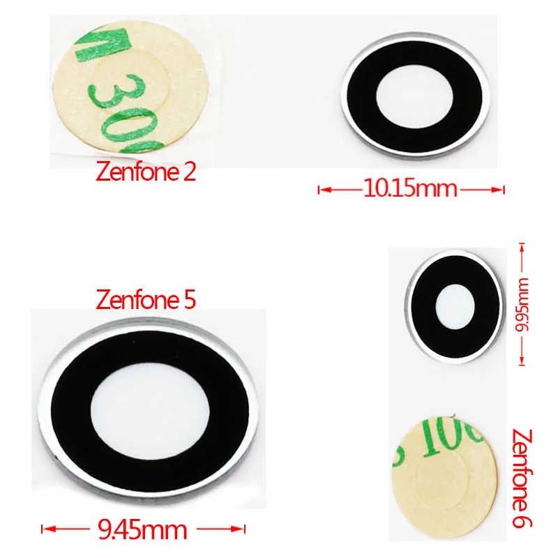 

2Pcs/Lot ,For Asus Zenfone 2 ZE550ML ZE551ML zenfone5 5 A500CG A500KL zenfone6 6 A600CG Rear Camera Glass Lens With Sticker