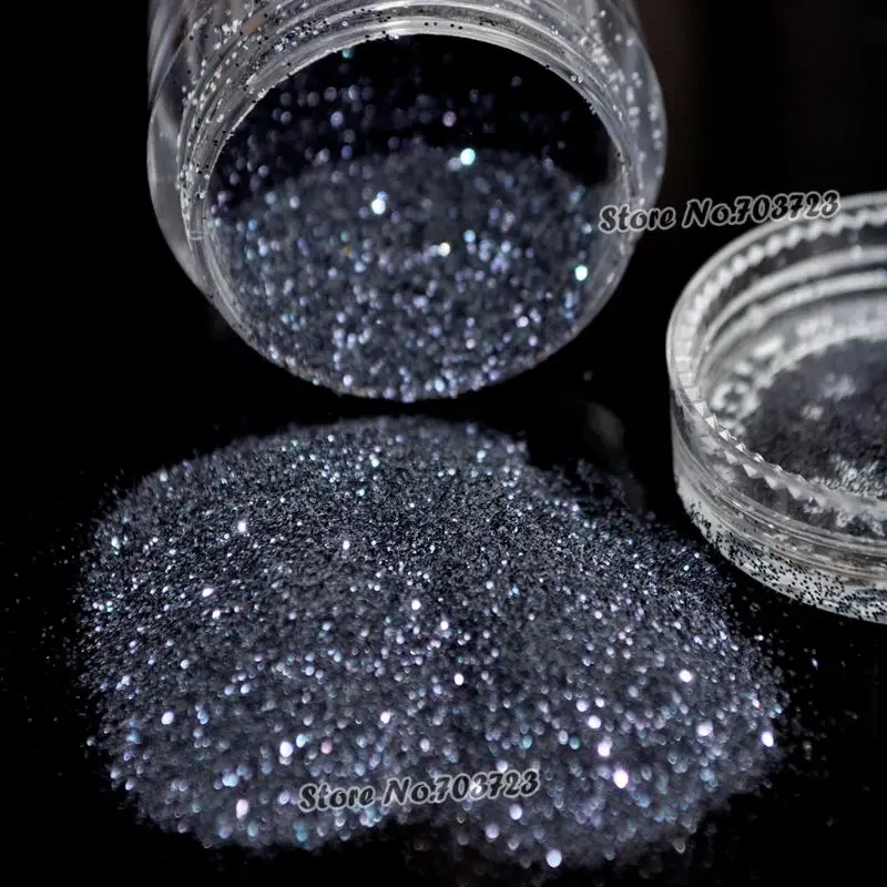 

Net Weight 5g Pretty fascinating 0.2mm Acrylic UV Nail Art Glitter Powder Dust Tips Decoration Blue black N35