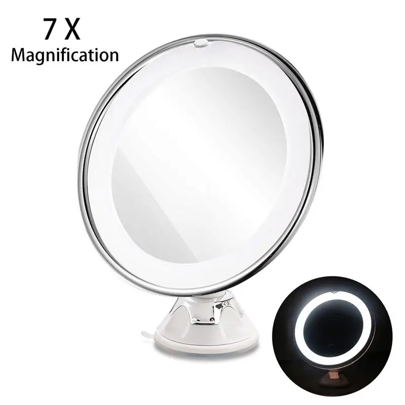 

RUIMIO New Package 7X Magnifying MIrrors Makeup Mirror With Power Locking Suction Cup Bright Diffused Light 360 Degree Rotating
