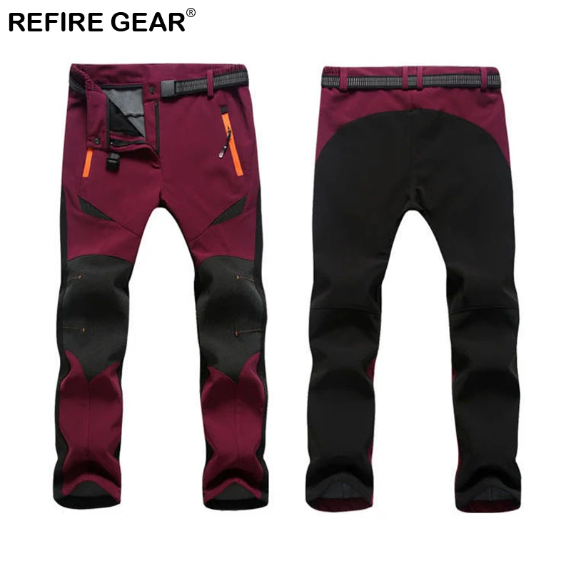 ReFire engranaje otoño al aire libre Soft Shell Fleece pantalones hombres impermeable senderismo cálidos mujeres elástico Trekking Camping Pantalones ReFire engranaje otoño al aire libre Soft Shell Fleece pantalones hombres impermeable senderismo cálidos mujeres elástico Trekking Camping Pantalones