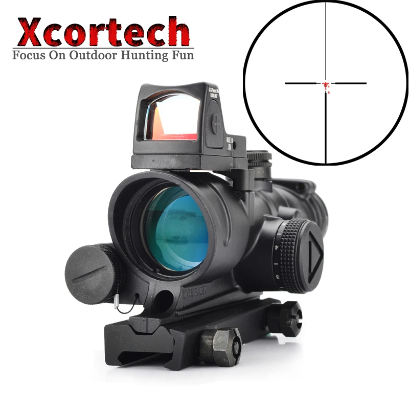Тактический Оптический Прицел ACOG 4x32 с красной подсветкой прицел сеткой