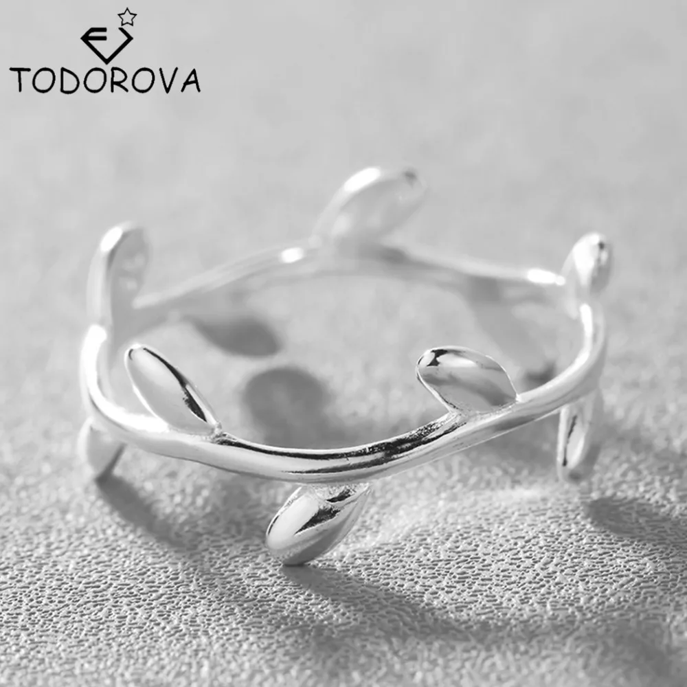 

Todorova Rings Fashion Jewelry Women's Simple Tree Branches Leaves Ring Classic Little Finger Rings