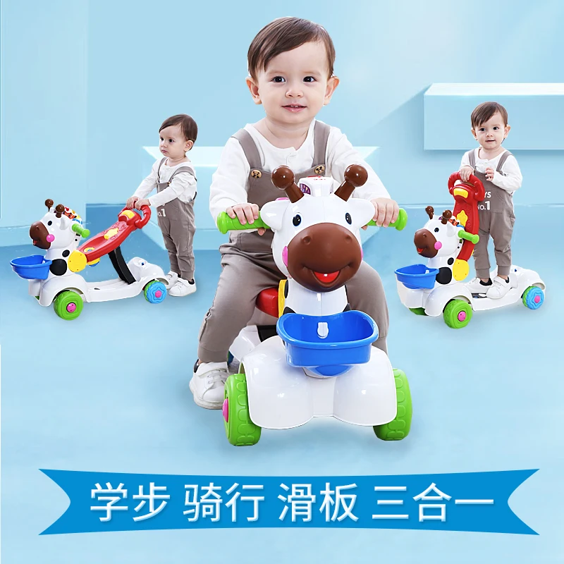 

Baby walker trolley 6-18 months 3 in 1 multi-function anti-rollover toy baby child walker can sit car