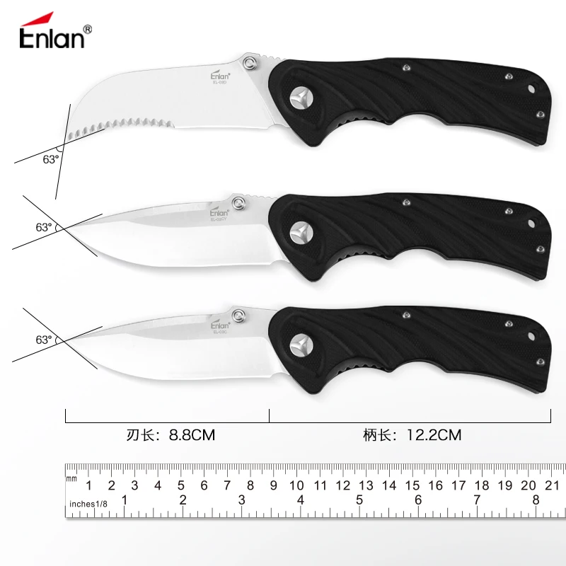 ENLAN складной нож 8cr13mov сталь атласное лезвие, G10 ручка карманные ножи для кемпинга охоты EDC подарок открытый инструмент дропшиппинг
