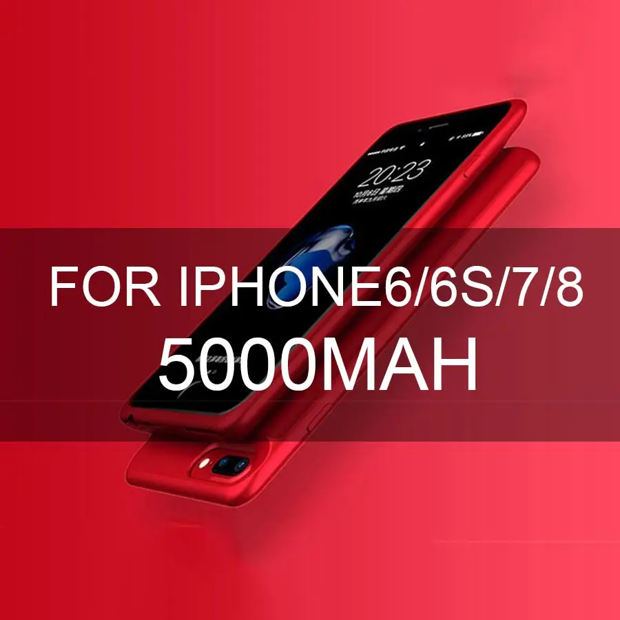 Зарядное устройство чехол для iPhone 6 7 8 6s Plus Чехлы для аккумуляторов Чехлы для портативного зарядного устройства для iPhon - Цвет: For I6 6s 7 8 5000