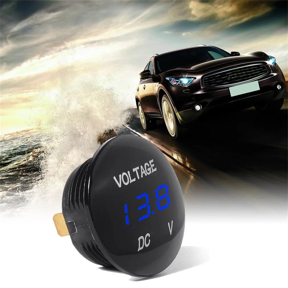 

Waterprof Car LED 12-24V Short Circuit Protective Battery Monitor Accurate Digital Display Voltage Meter Thermometer