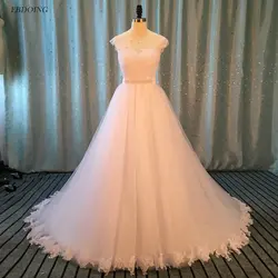 Белый Лодка Средства ухода за кожей Шеи Свадебные платья А Vestidos De Novia Robe De Mariage свадебные платья платье с бисером Кружево аппликации