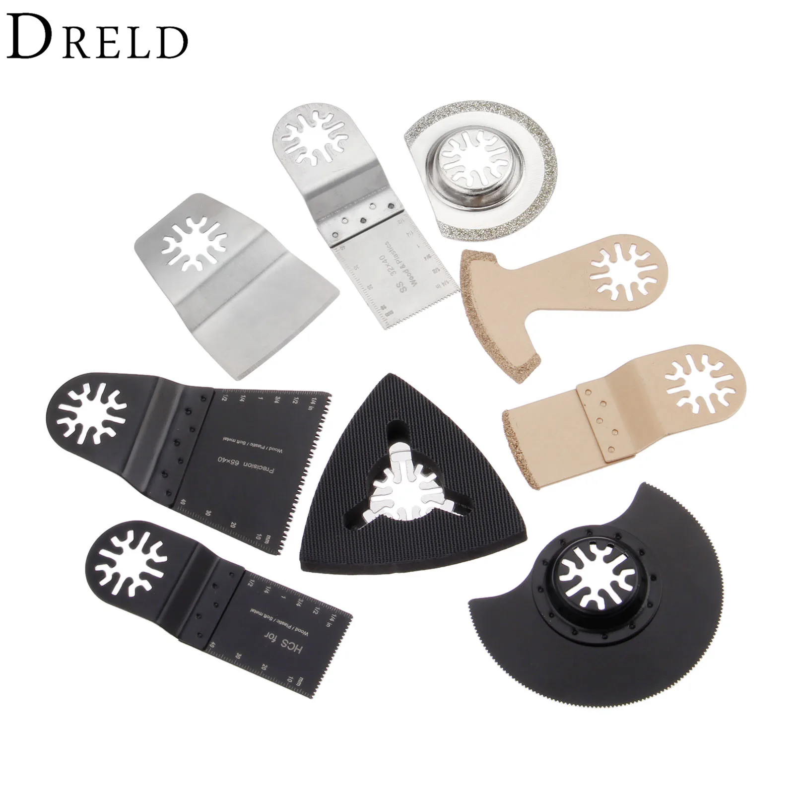 

DRELD 9 pcs/set Oscillating multi Tool Saw Blades Accessories Fit for Multimaster Power Tools as Fein Dremel Bosch Metal Cutting