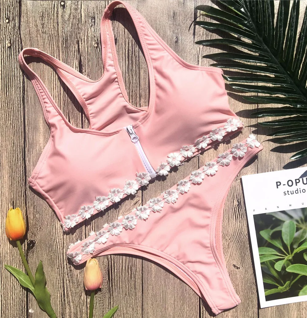 pink and yellow bathing suit