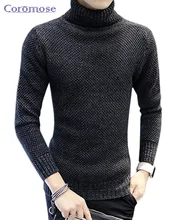 2016 Winter Thick Warm 100% Cashmere Sweater Men Turtleneck Men Brand Mens Sweaters Slim Fit Pullover Men Knitwear Double collar