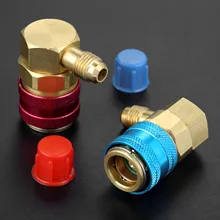 R12 R22 Hose 1/4 FL-Male 1/2 ACME Female Air Condition Adjustable R134a High Low Quick Couplers and Can tap Set