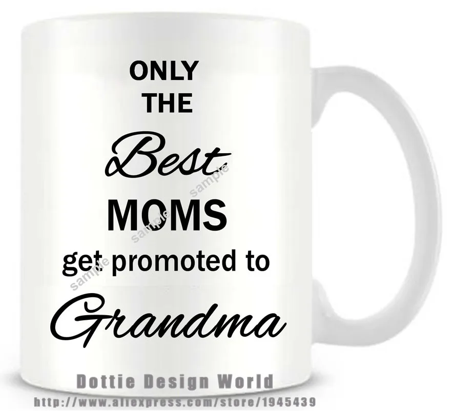 

Only the best Moms get promoted to Grandma Ceramic white coffee tea mug cup Grandad Aunt funny novelty travel mug Easter gift