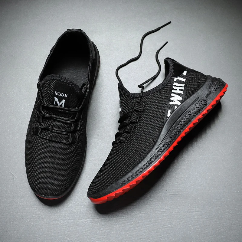 

Spring Autumn Running Shoes for Men Light Sports Men's Shoes Cheap White Red Low Top Lace-Up Jogging Sneakers Men 2019 Athletic