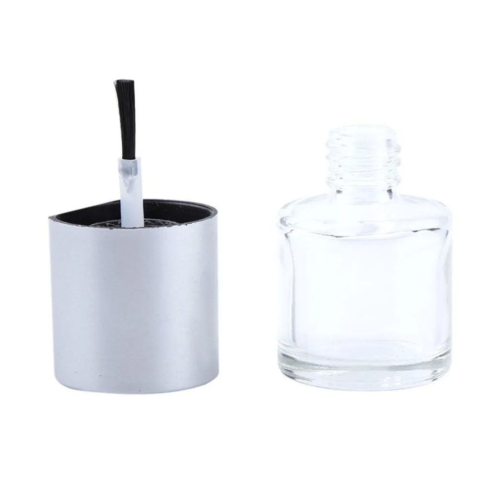 2Pc 10ml Empty Nail Polish Storage Cosmetic Transparent Glass Container