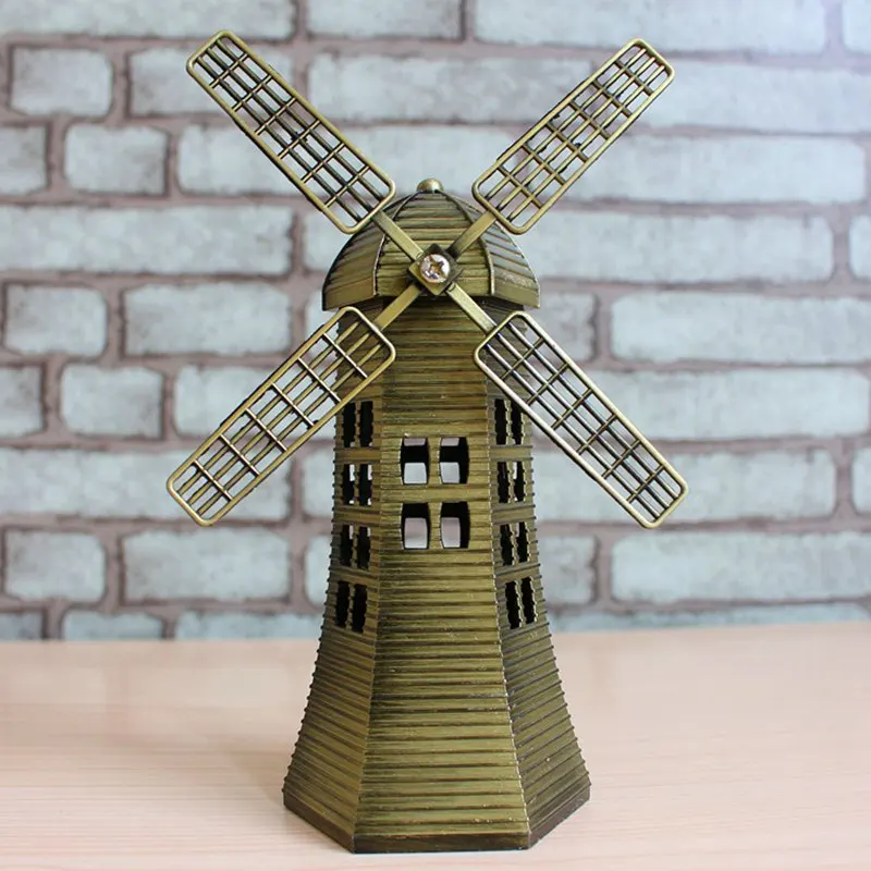 

Metal Netherlandish Windmill Statue Home Decor Make of Pure Copper Holland Windmill Iron Sculpture Decoration For Home & Bar