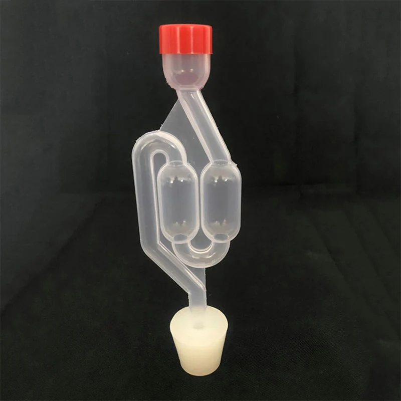 

Wine Beer Brew Check Valve Airlock Bubble Grommet One-way Exhaust Valve Transparent Wine Accessories With Stopper And Lid
