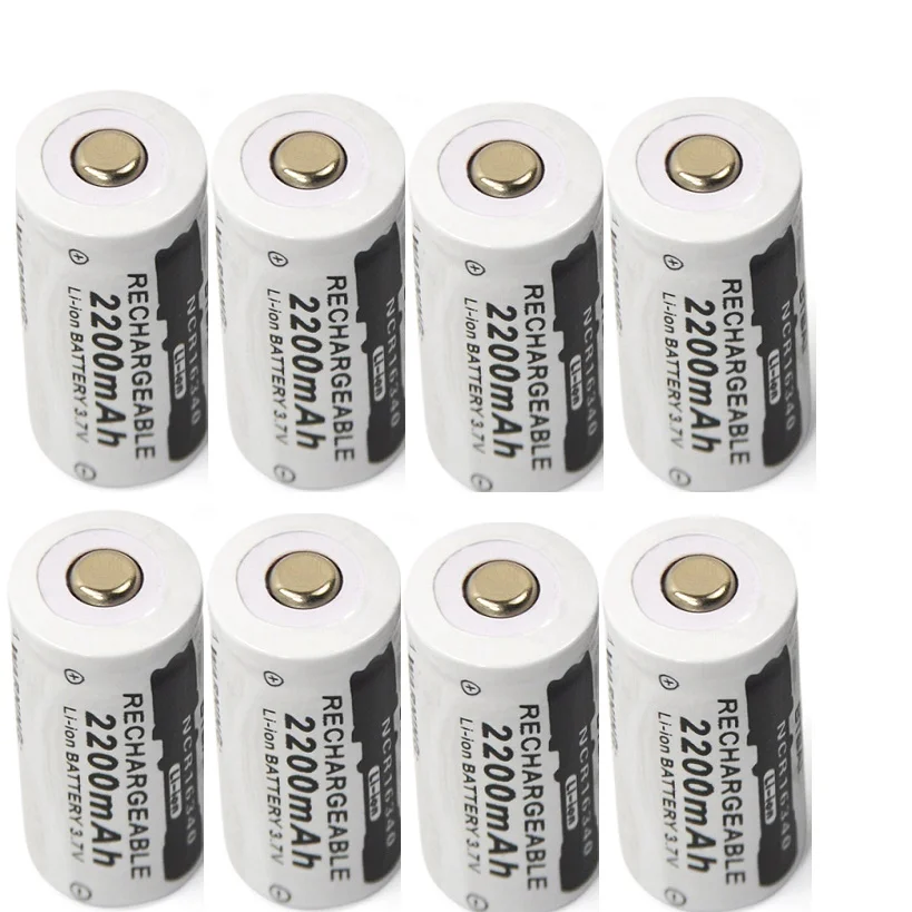 8 шт 3 7 v 2200mAh CR123A Аккумуляторная Литиевая Батарея 16340 батарея | Электроника